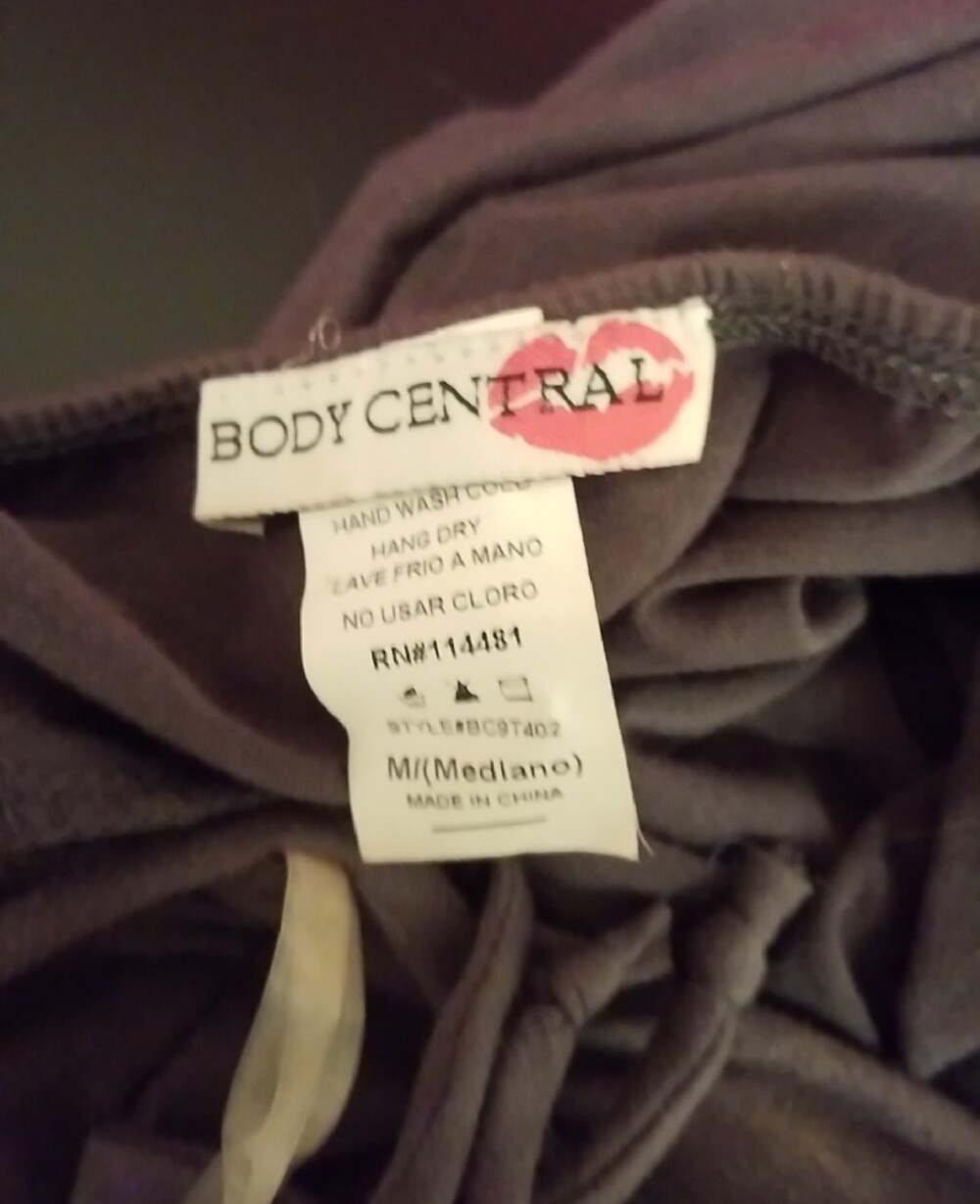 Body Central Charcoal Gray Strapless Halter Top with Beaded Detail - Picture 4 of 4